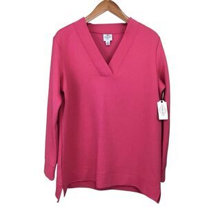 St. John's Bay Claret Red Pullover V-Neck Top XL NWT